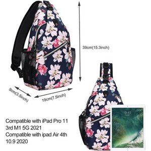 MOSISO Daisy Sprigs Sling Backpack - Crossbody Daypack For Hiking & Travel, Fits Tablets Up To 11" - View #4